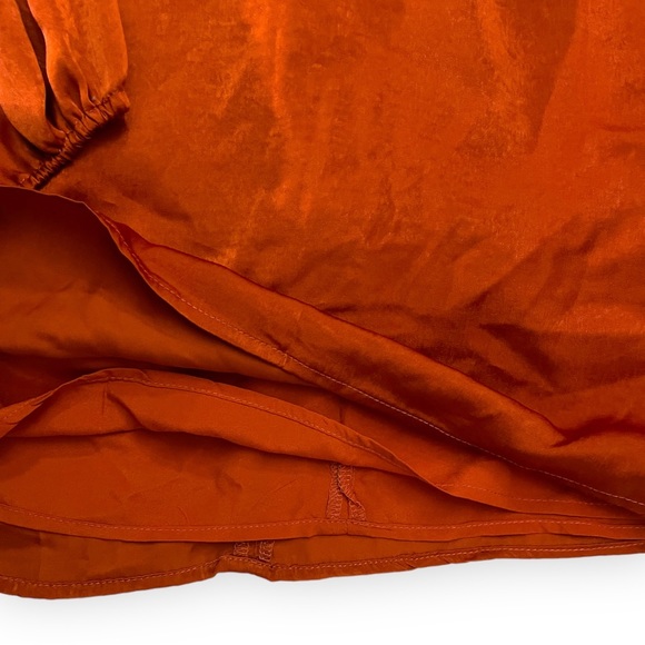 NWT Forever 21 Orange Rusty Red long sleeve Dress Size Small - Picture 7 of 8